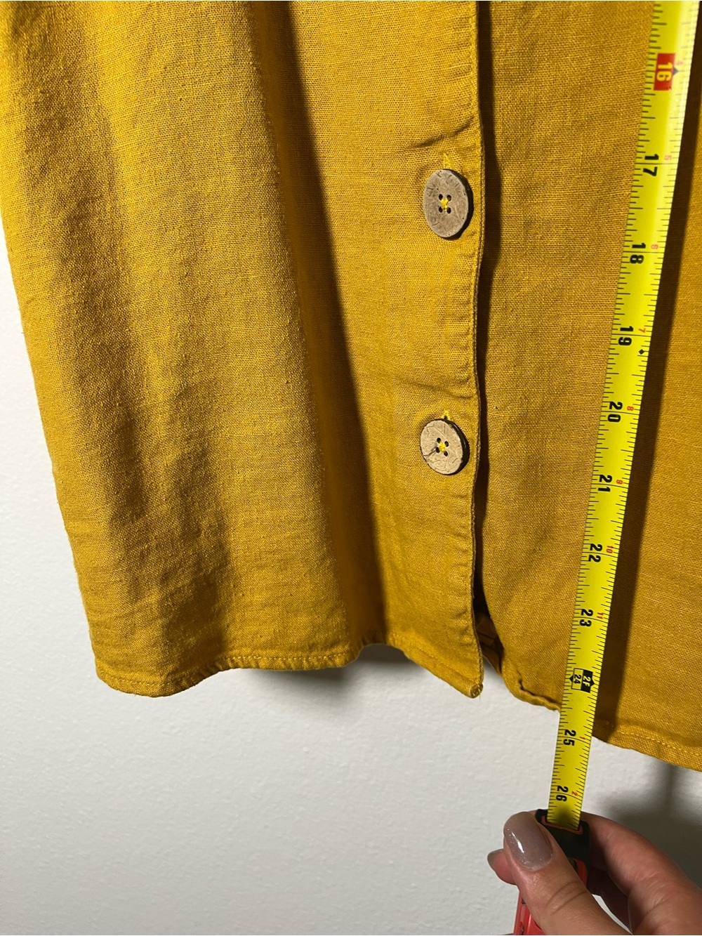 Anne Klein SIZE M Yellow Button-Front Top with Puff Sleeves - Picture 6 of 6